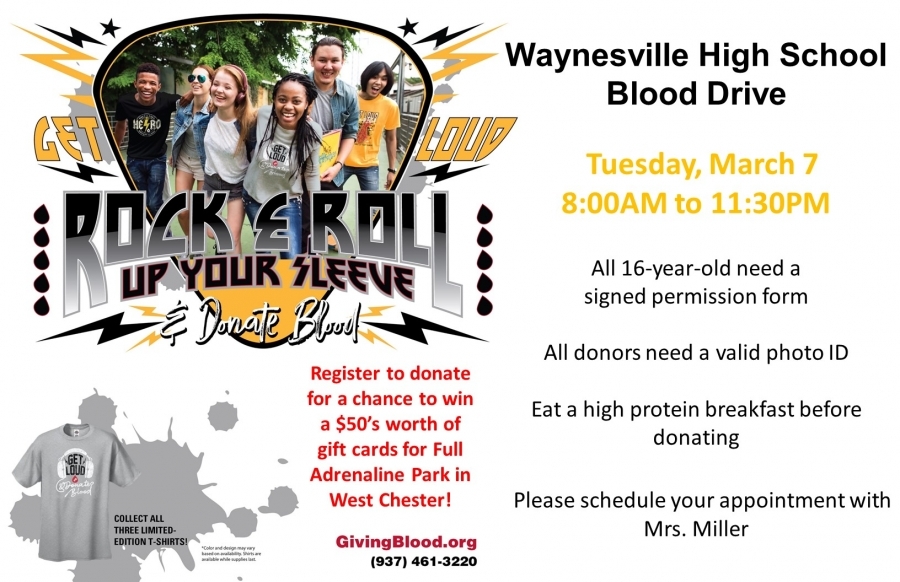 WHS Blood Drive poster